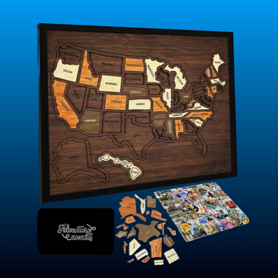 Wooden USA Travel Map Puzzle