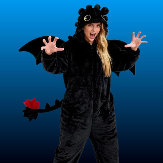 Hooded Dragon Fleece Onesie Pajamas