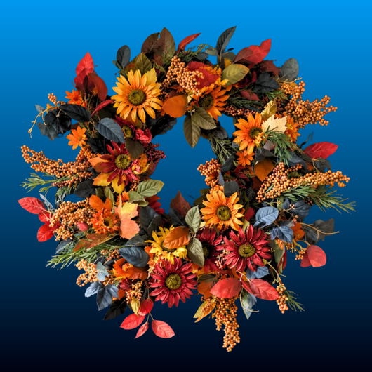 Harvest Sunflower Front Door Wreath