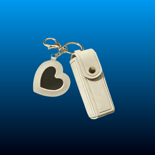 Lip Balm Holder Keychain with Mirror