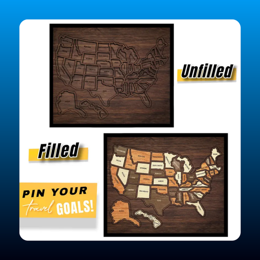 Wooden USA Travel Map Puzzle
