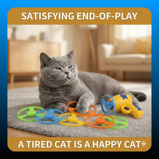 11 Pcs Cat Fetch Toy Set Launcher Gun