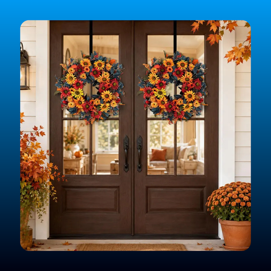 Harvest Sunflower Front Door Wreath