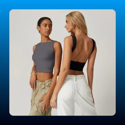 Open Back Sleeveless Crop Tank