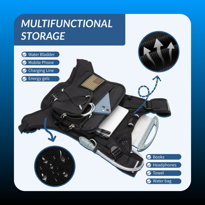 Lightweight Adjustable Chest Pack with Pistol Holster