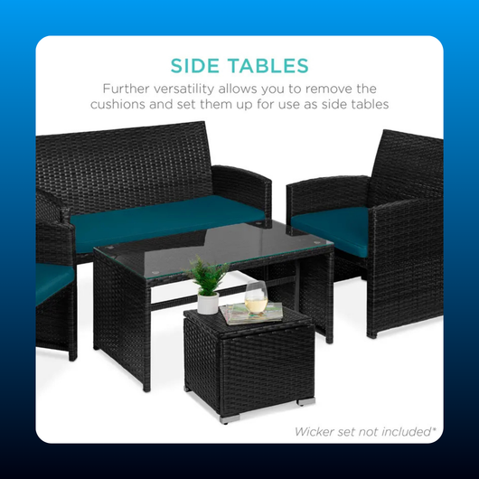 Wicker Storage Ottomans (2 Pack)