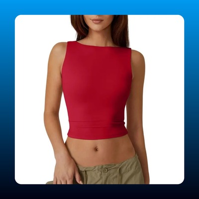 Open Back Sleeveless Crop Tank