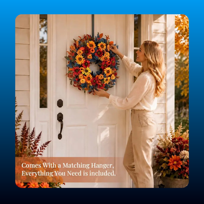 Harvest Sunflower Front Door Wreath