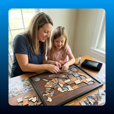 Wooden USA Travel Map Puzzle