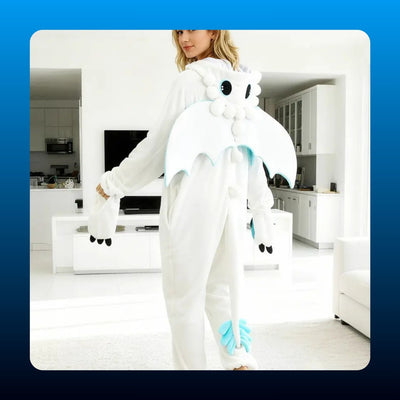 Hooded Dragon Fleece Onesie Pajamas