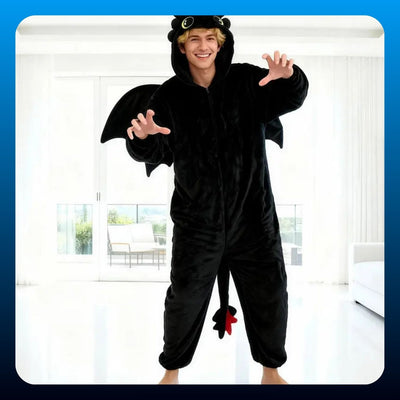Hooded Dragon Fleece Onesie Pajamas