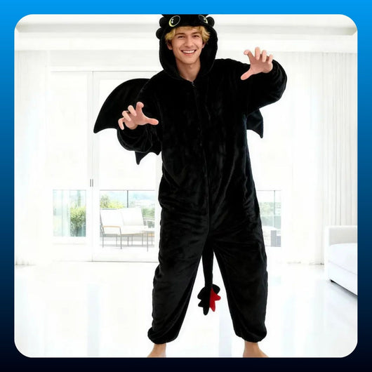 Hooded Dragon Fleece Onesie Pajamas