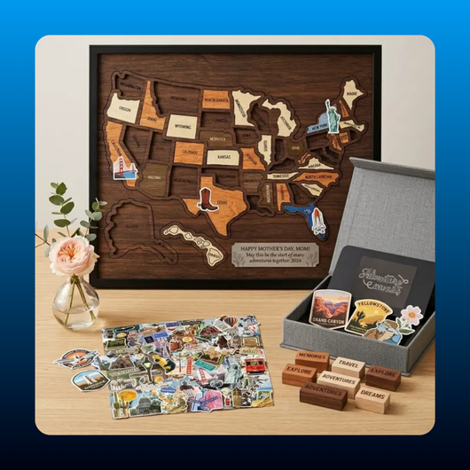 Wooden USA Travel Map Puzzle