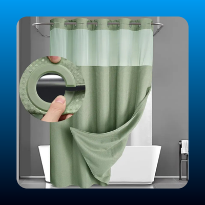 Double Layer Waffle Pattern Shower Curtain