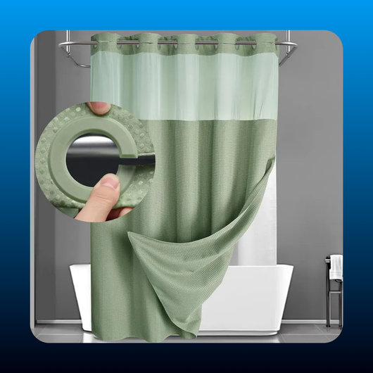 Double Layer Waffle Pattern Shower Curtain