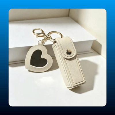 Lip Balm Holder Keychain with Mirror