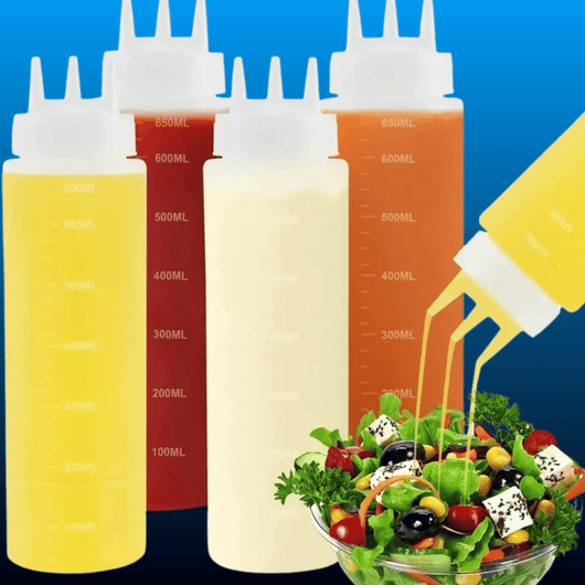 3-Hole Condiment Squeeze Bottles (4 Pack)