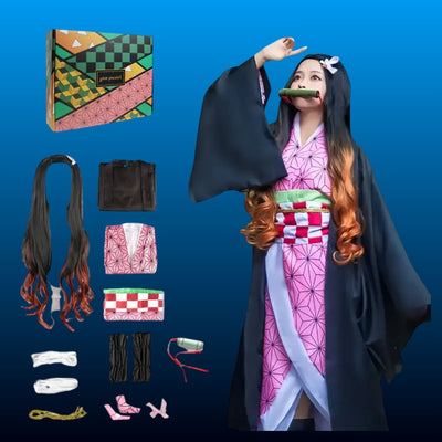 Pink Kimono Anime Cosplay Costume Set