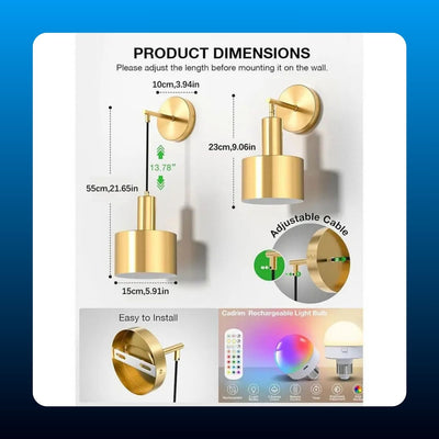 Rechargeable Pendant Wall Lamp with RGB