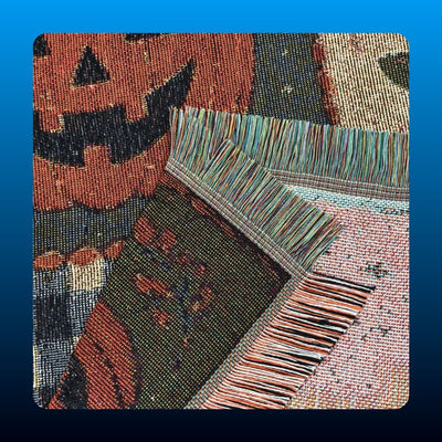 Halloween Patchwork Woven Throw Blanket