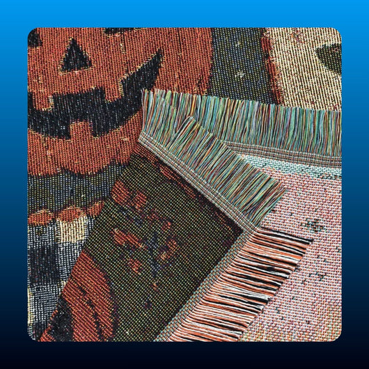 Halloween Patchwork Woven Throw Blanket