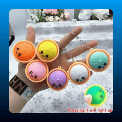 Light-Up Dumpling Squishy Keychain
