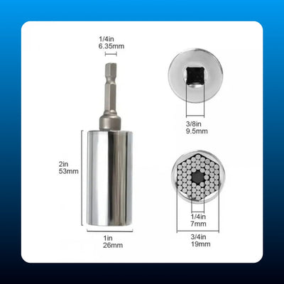 Universal Grip Socket with Drill Adapter