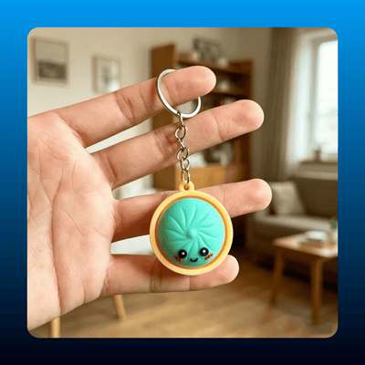 Light-Up Dumpling Squishy Keychain