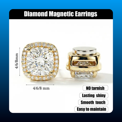 Magnetic Clip-On Halo Stud Earrings