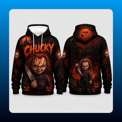 All Over Print Horror Pullover Hoodie