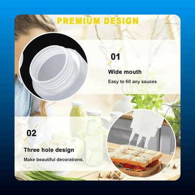 3-Hole Condiment Squeeze Bottles (4 Pack)