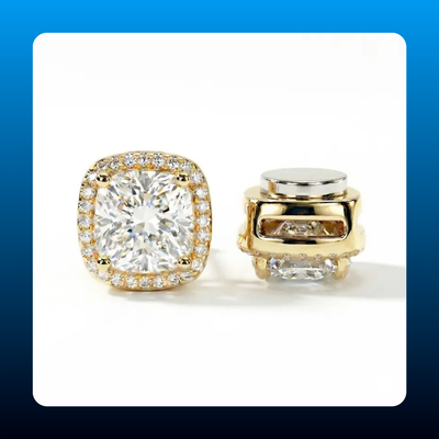 Magnetic Clip-On Halo Stud Earrings