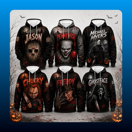 All Over Print Horror Pullover Hoodie