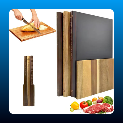 Book-Shaped Wooden Cutting Board Set
