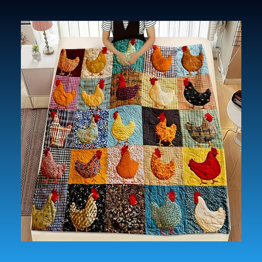 Chicken Pattern Fleece Throw Blanket (60x80 inches)