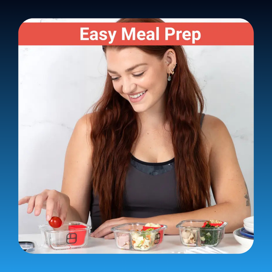 Meal Prep Container Set with Mini Utensils (3-Pack)