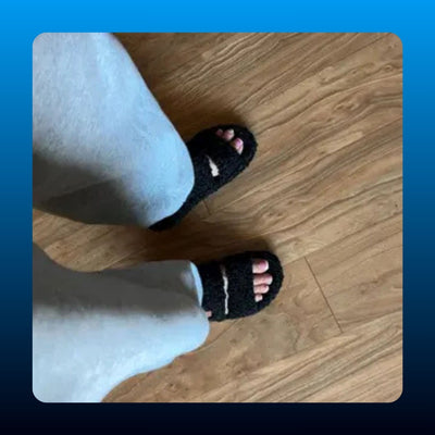 Fuzzy Open Toe House Slippers
