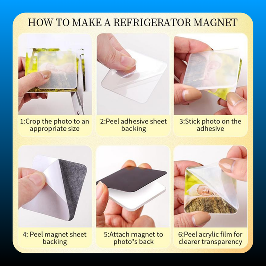 Clear Acrylic DIY Fridge Magnets (10 Pcs)