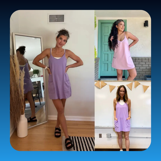 Women's Athletic Sleeveless Mini Dress with Built-in Shorts