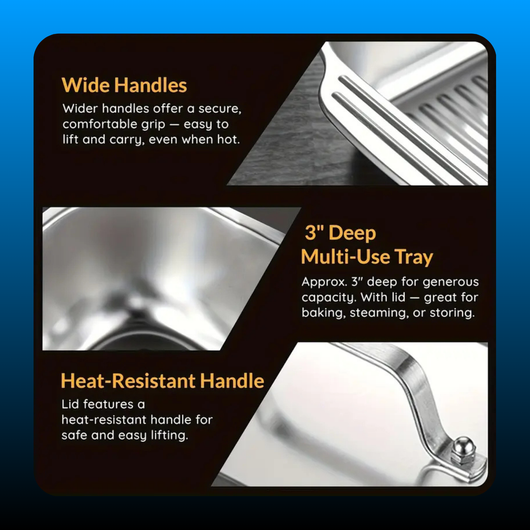 Non-Stick Stainless Steel Baking Pans with Lids