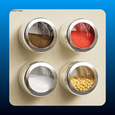 Magnetic Spice Jar Set Stainless Steel Spice Tins