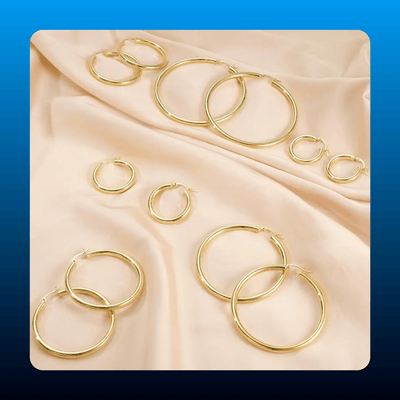 Chunky 30mm Hoop Earrings, Gold Plated