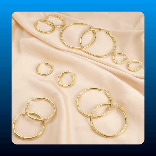 Chunky 30mm Hoop Earrings, Gold Plated
