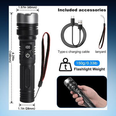 Rechargeable LED Flashlight with Power Bank