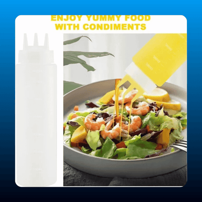 3-Hole Condiment Squeeze Bottles (4 Pack)