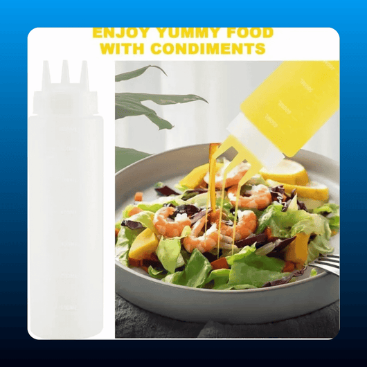 3-Hole Condiment Squeeze Bottles (4 Pack)