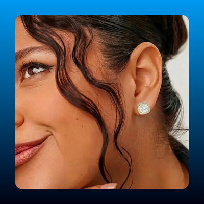 Magnetic Clip-On Halo Stud Earrings