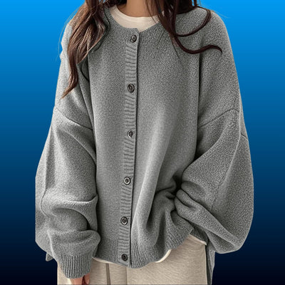 Oversized Button Front Knit Cardigan
