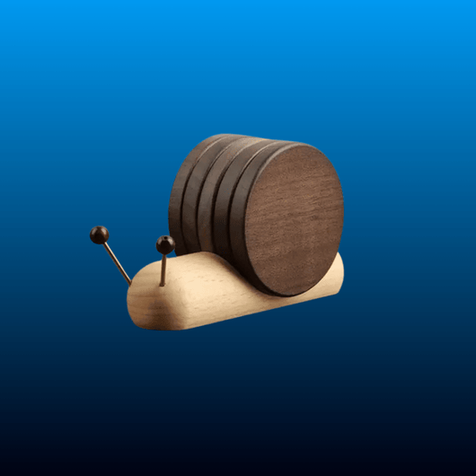 Wooden Snail Coaster Set