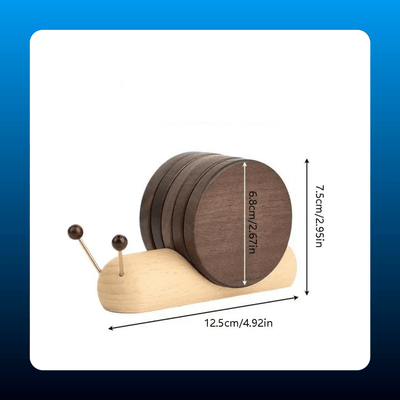 Wooden Snail Coaster Set